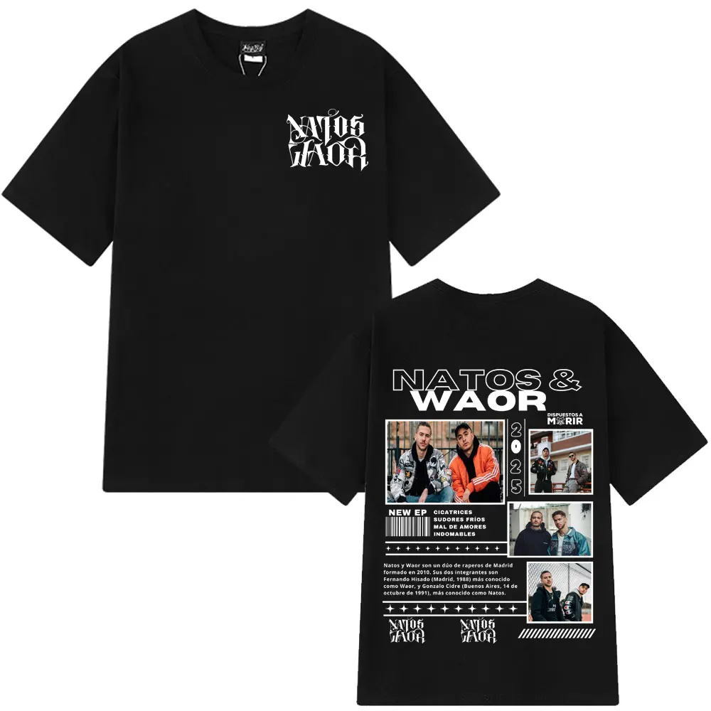 

Rapper NATOS WAOR Tour 2025 Vintage T Shirt Men Women Gothic Punk T Shirt Summer Cotton Casual Oversized T-shirt Streetwear