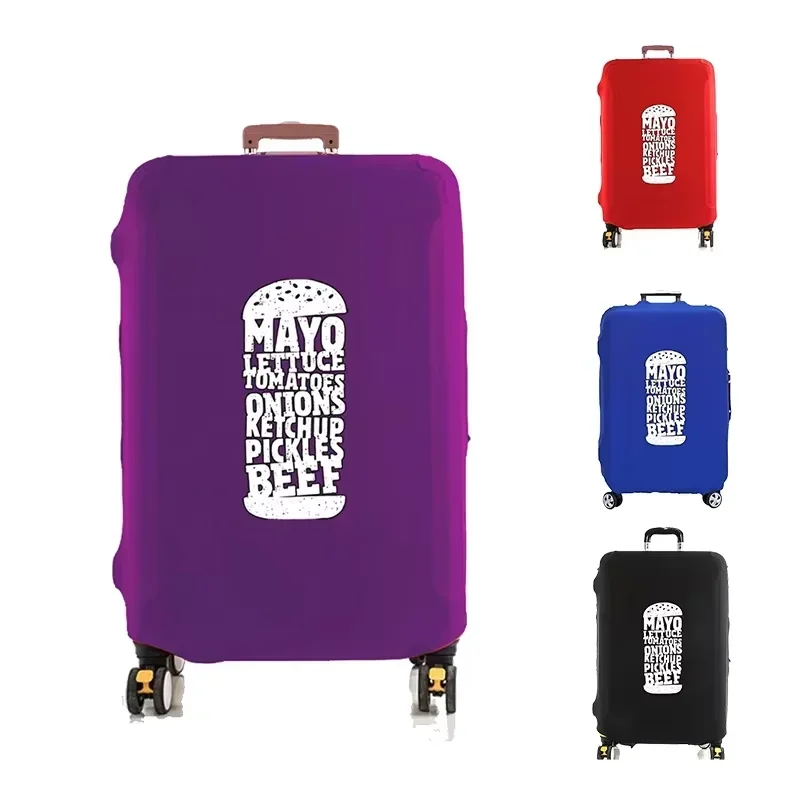 Hamburger Pattern Luggage Case Suitcase Protector Thicker Elastic Dust Covering for 18-32 Inch Trolley  Cover Travel Accessories