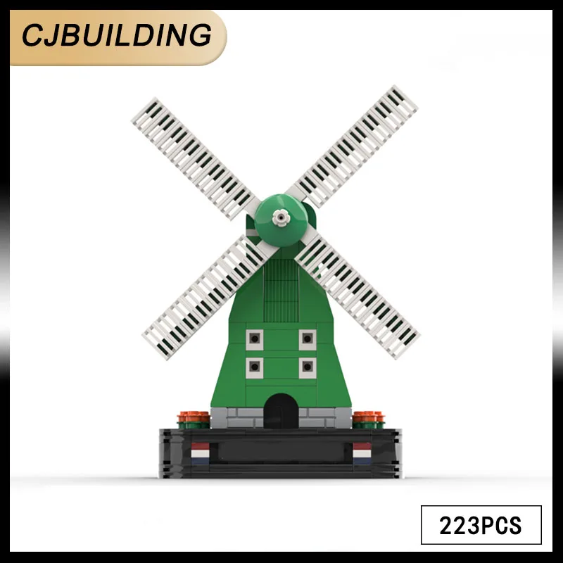 MOC 223PCS Building Blocks Dutch Windmill Model Assemble Creative Toys Kids Collector Birthday Christmas Gift