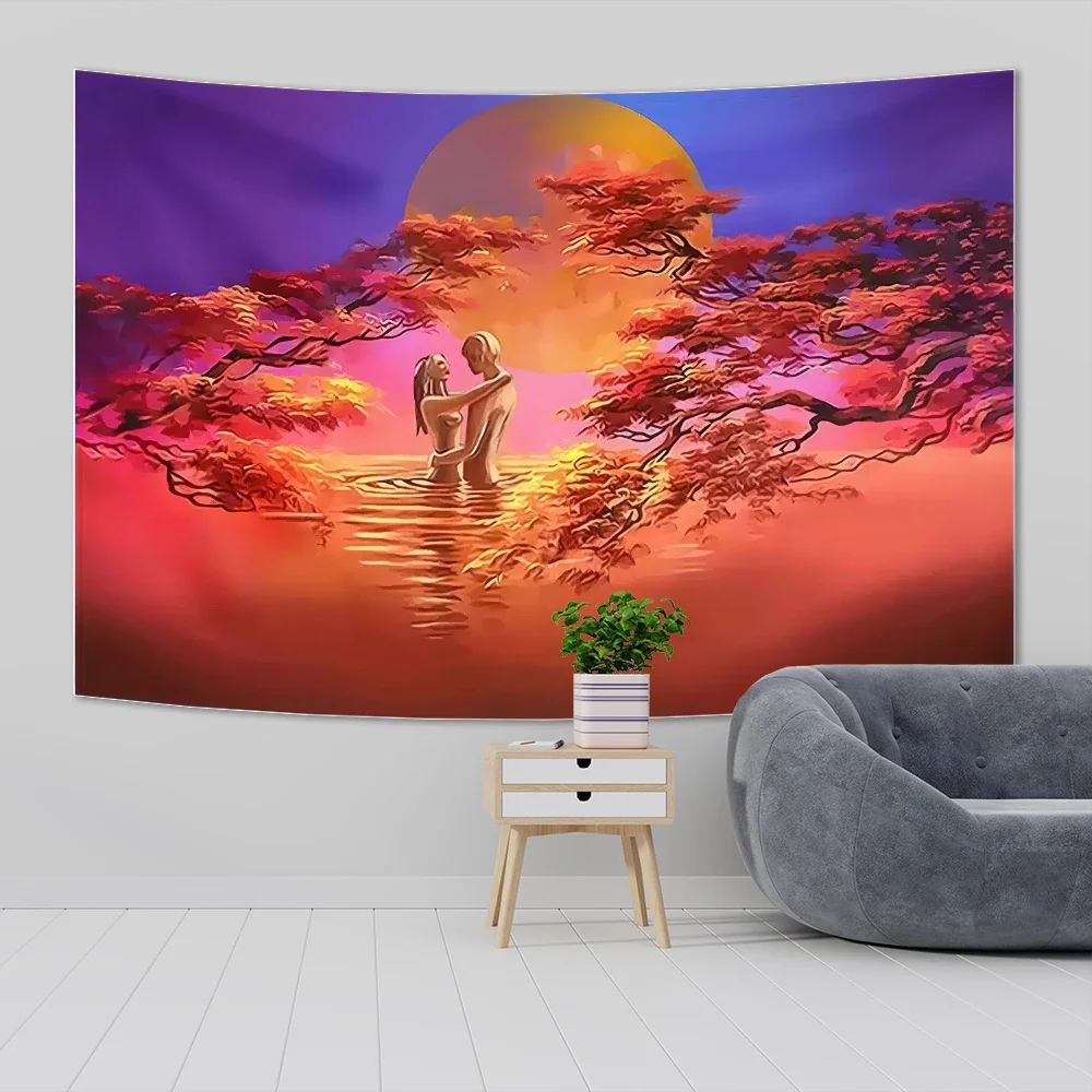 Beautiful Desert withered tree romantic artwork Bohemian style decoration room wall hanging hippie wall hanging anime tapestry