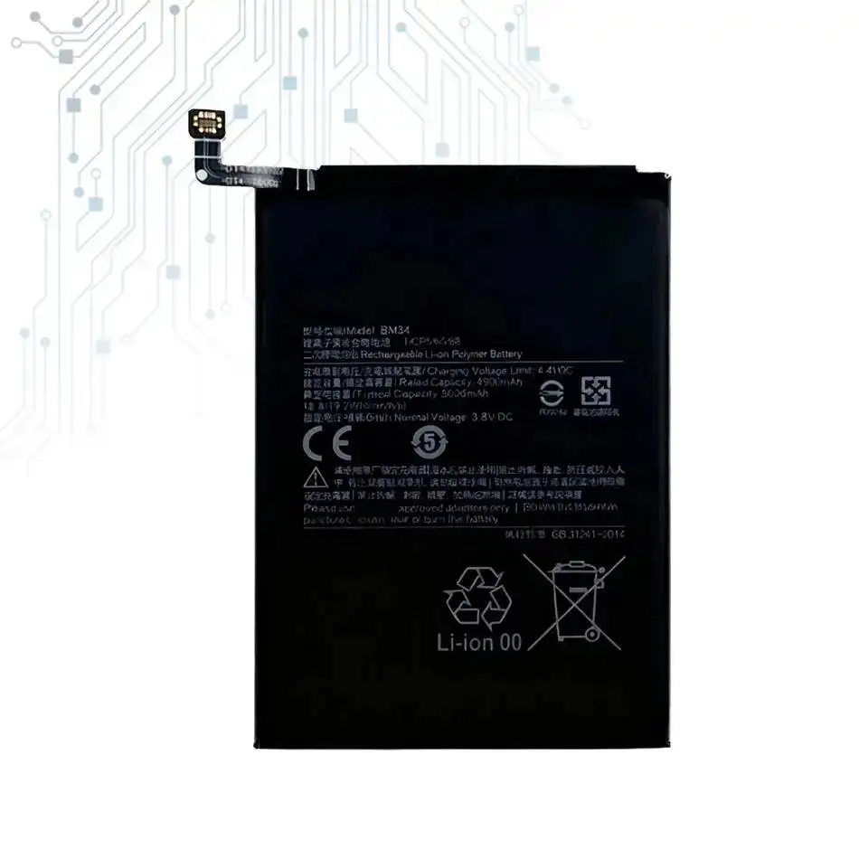 BM54 Mobile Phone Battery 5000Mah For Xiaomi Note 9T Mtk 800U Note9t Good Low-Temperature Performance Premium Replacement