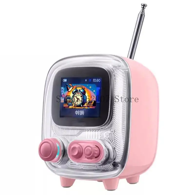 Беспроводной винтажный стиль динамика FM Radio Function Текст текст Display Compactly Portable Design 40JB
