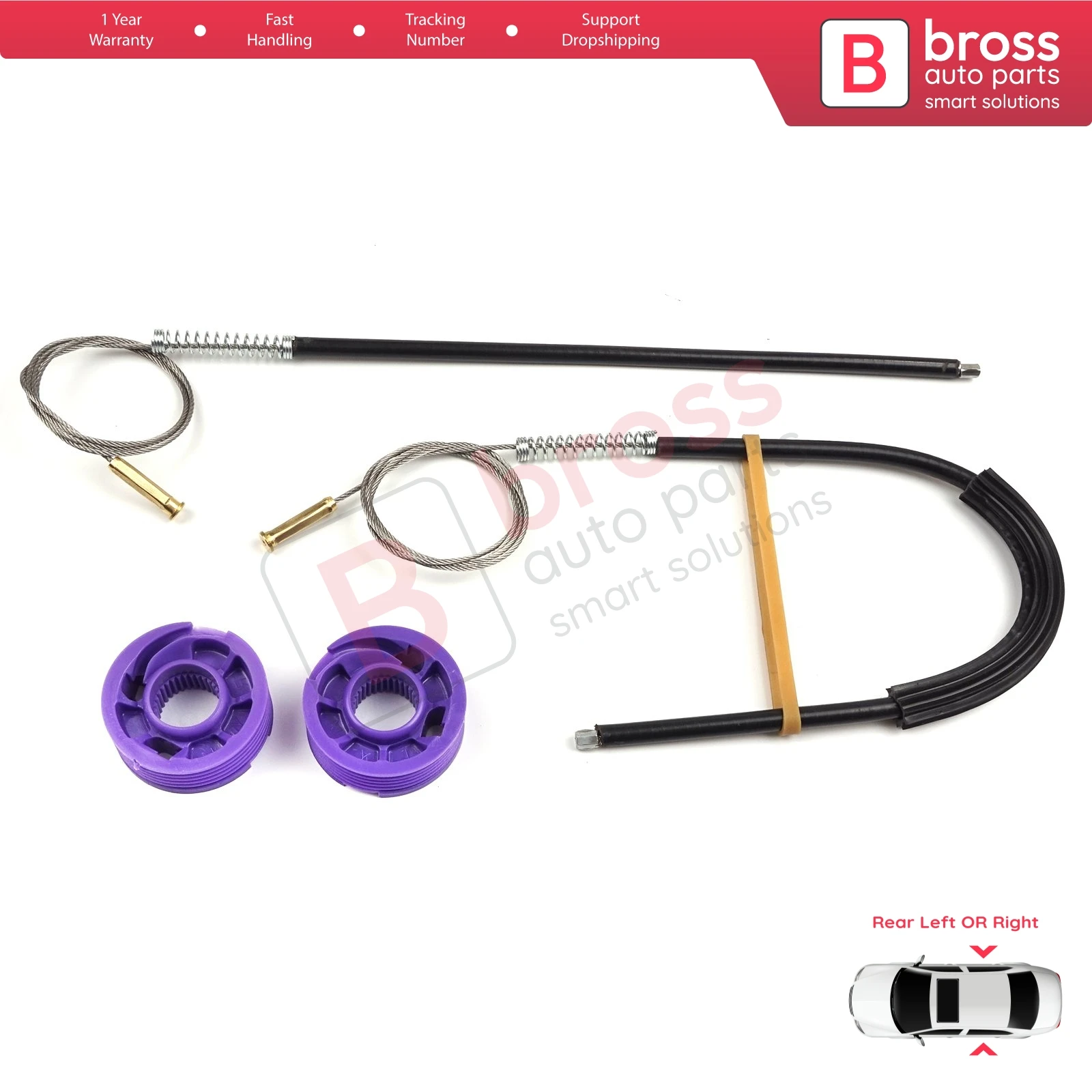 BWR5039 Electric Window Regulator Repair Kit Rear Left or Right for Audi A3 S3 MK3 8V 2012-2021 4/5 Door 8V4839461 8V4839462