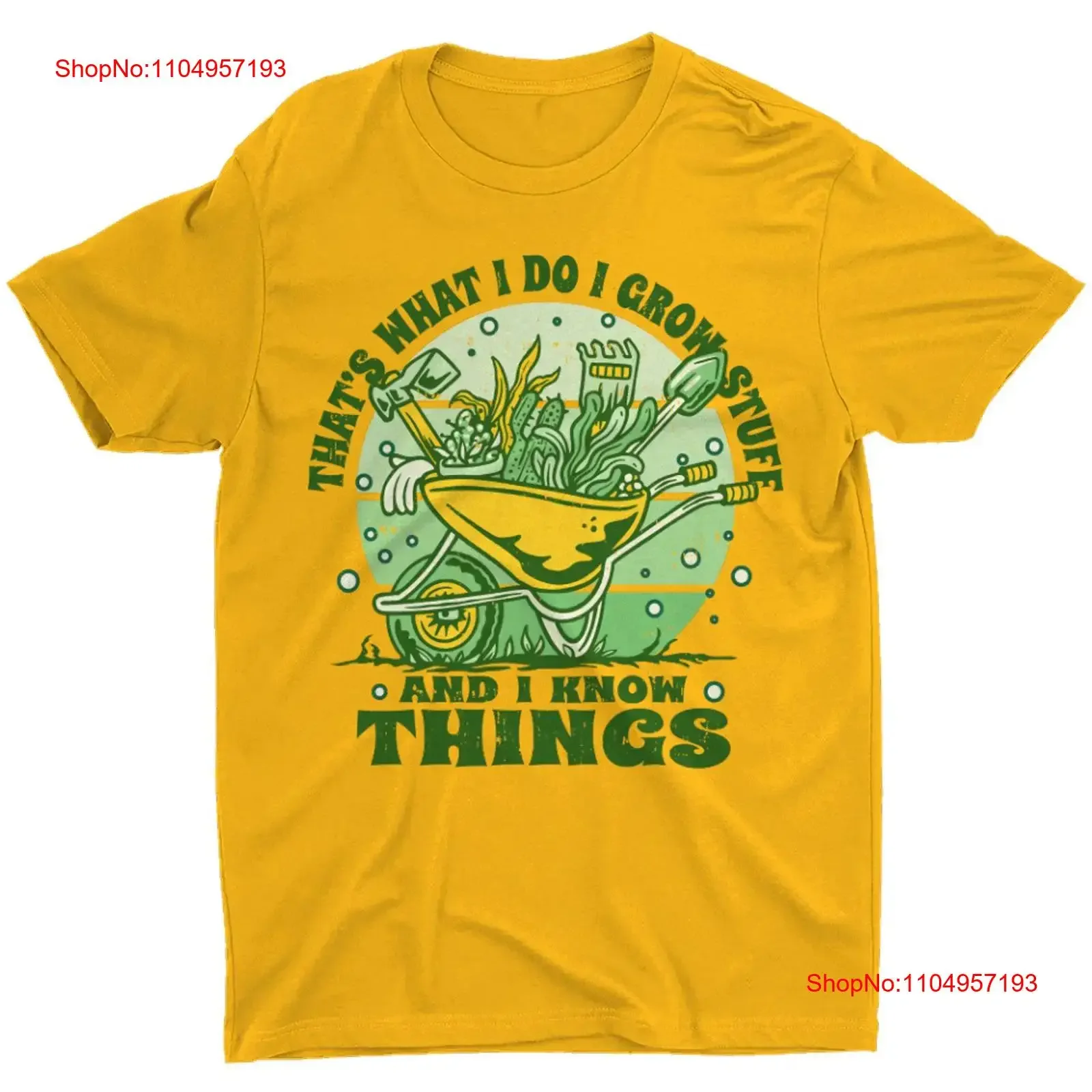 I Grow Stuff T Shirt Funny Saying Garden Planter Vegetable Grower  vintage Washed Casual Versatile Top For Everyday Wear