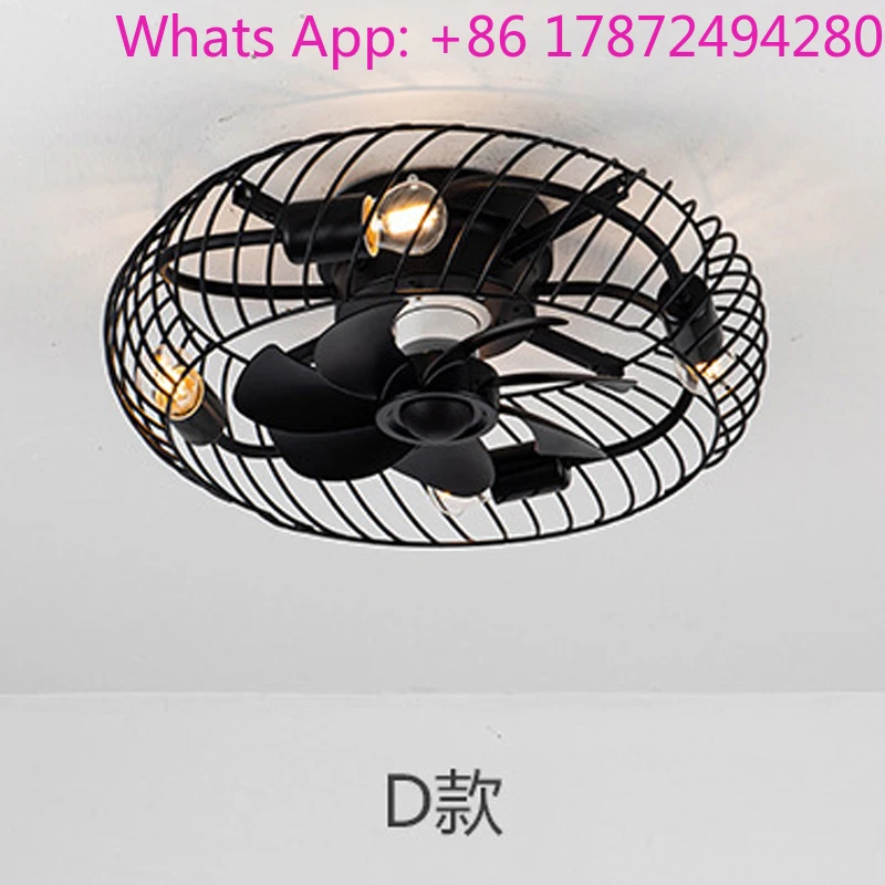 Retro Style Ceiling Fan E27 Light Bulb Living Room Dining Room Bedroom Home Smart 110V Fan Light