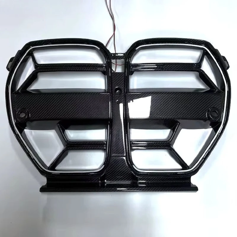 Dry Carbon Fiber Car Front Bumper Grilles Hood Racing Grille Vent Trim