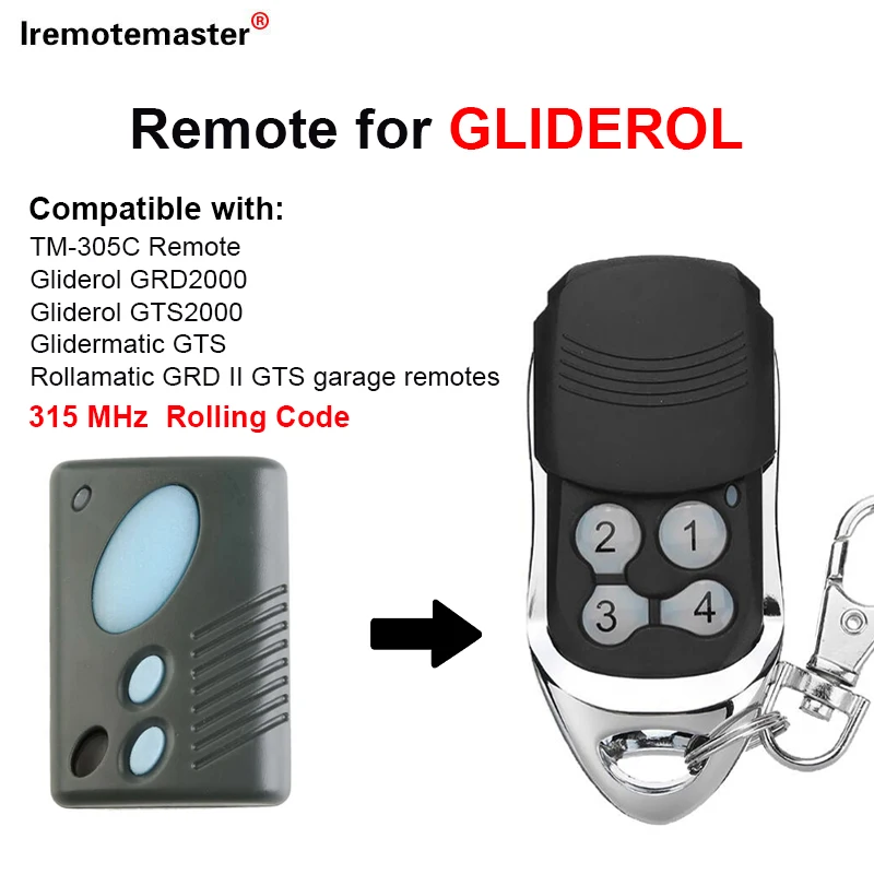 

For Gliderol TM-305C Garage Door Remote Control Gate Remote Replacement віддалений 315MHZ باب المرآب التحكم عن بعدдалёкий