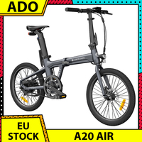 ADO A20 Air Folding Electric Bike 20 inch 250W Motor 25km/h Max Speed 36V 10Ah Battery 100km Range Torque Sensor IPX7 Waterproof