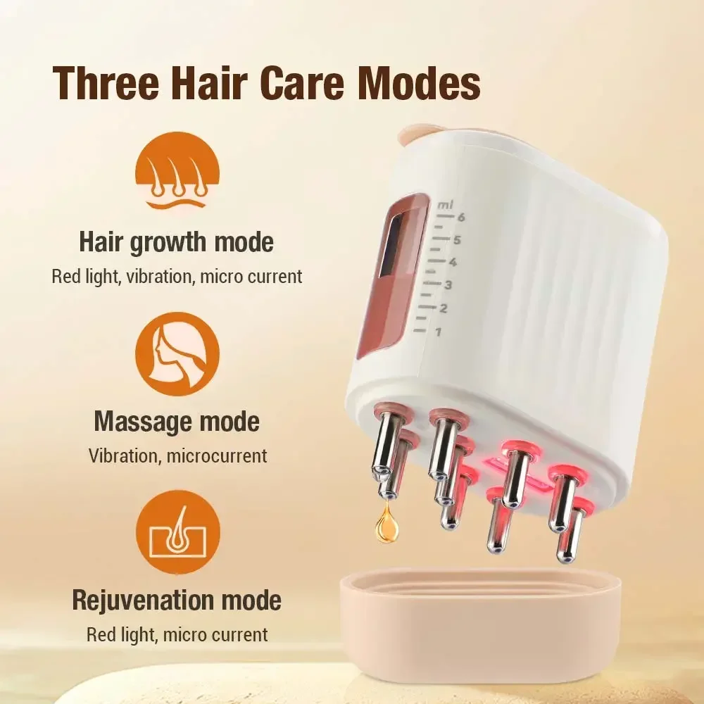 Cabeça elétrica massageador do couro cabeludo vibração elétrica pente de massagem luz vermelha micro-corrente essência aplicador de óleo promover o cabelo