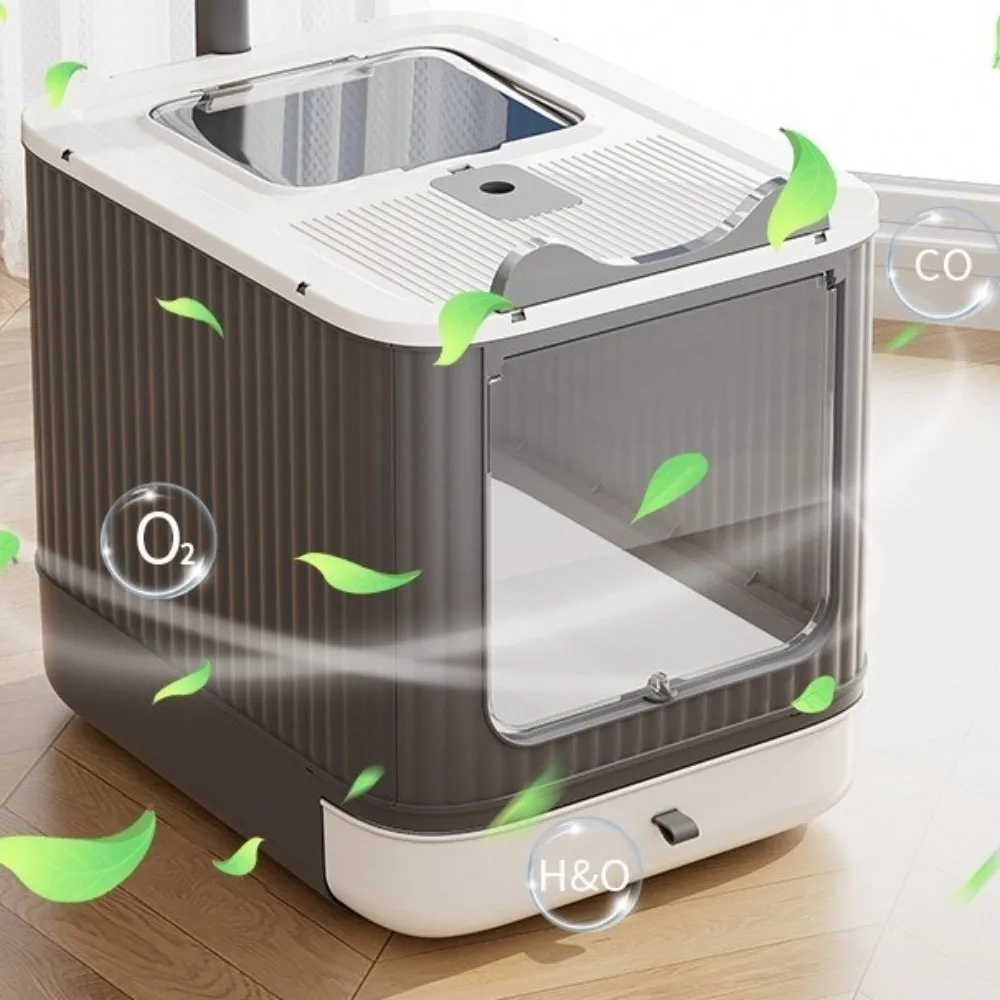 

Anti Splash Enclosed Cat Litter Box Odor Sealing Fully Enclosed Hooded Toilet Drawer Deodorizing Pet Garbage Bin Apartment
