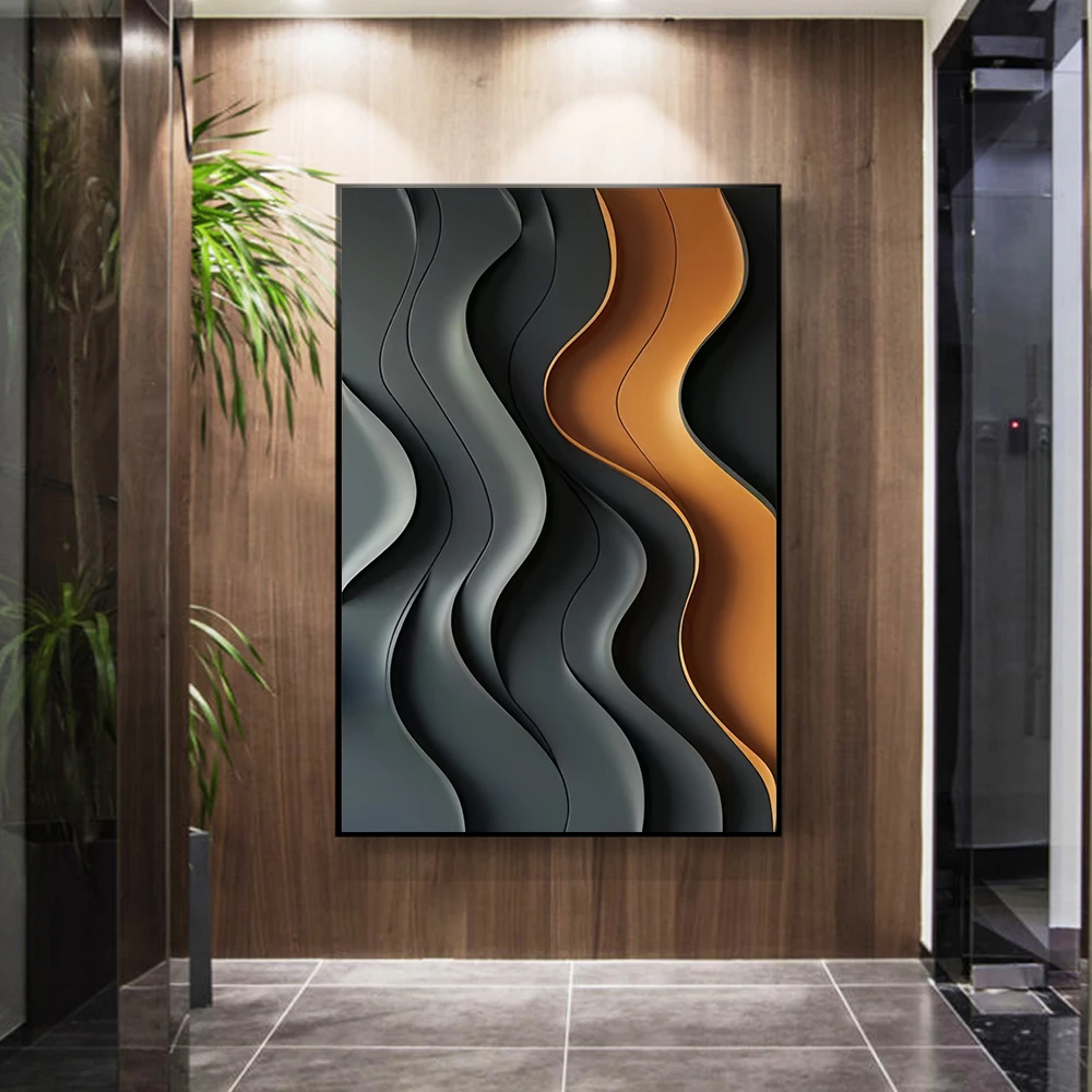 3D Printing Room - Abstraktes Weiß-Graues 3D-Visions-Strukturiertes Wandposter Kunstdruck Modernes