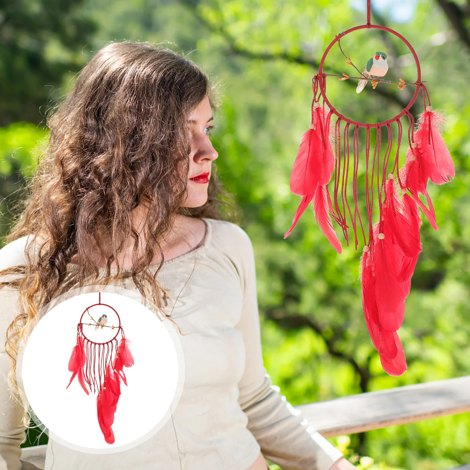 

Macrame Woven Wall Hanging Dream Catcher Decor for Home Bedroom Nursery Office Boho Room Art Tapestry Light Compact Tassel