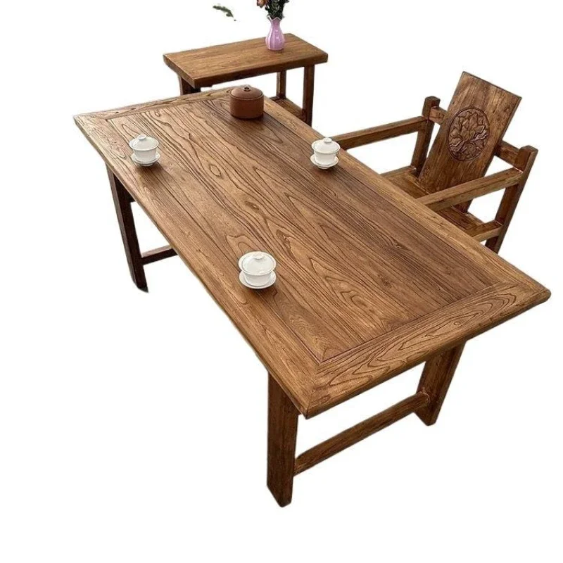 

Solid wood writing desk, workbench, old elm desk, simple, new Chinese retro