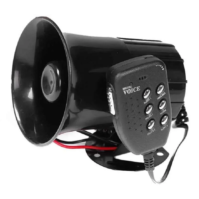 

6 Sound 100W Tone Loud Horn Motorcycle Auto Car Vehicle Truck Speaker Warning Alarm Siren Police Fire Ambulance Horn Loudspeaker