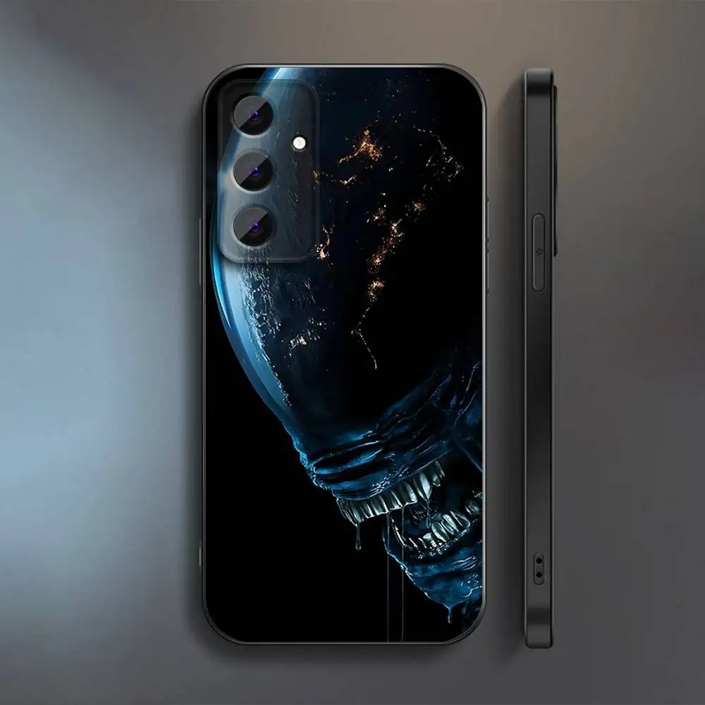 حافظة هاتف A-Alien E-Earth 2025 لهاتف سامسونج S 25,24,23,22,30,21,10,9,Ultra,Plus,Lite,FE,4,5G حافظة سوداء ناعمة