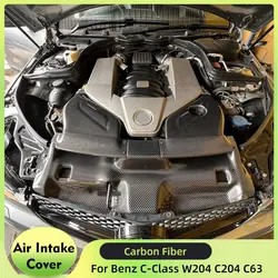3PCS/Set Carbon Fiber Car Cold Air Filter Intake System Cover for Mercedes-Benz W204 C-Class C63 AMG Only 2008-2011