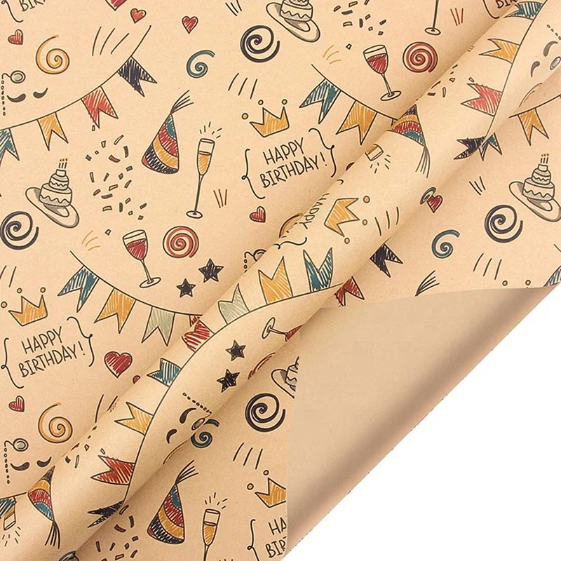 12 Pcs Wrapping Paper Sheets,Birthday Wrapping Paper Set Festival Gift Wrap Papers,Ribbon Present Gift Wrapping Paper