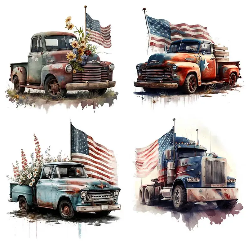 American Trucks Sticker Living Room sofa background decoration wallpaper for Home Decor  Wall Sticker Room Art Decals M879