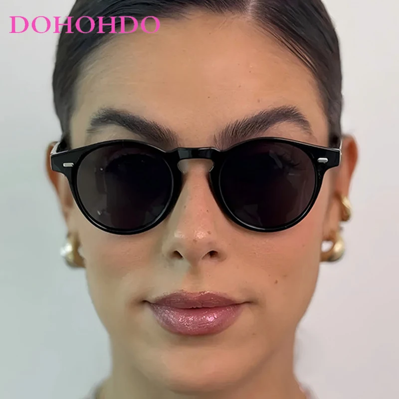 

Classic Small Round Frame Rivet Sunglasses Women New Brand Designer Men Eyeglass Outdoor Driving Sunglasses Unisex UV400 Lentes