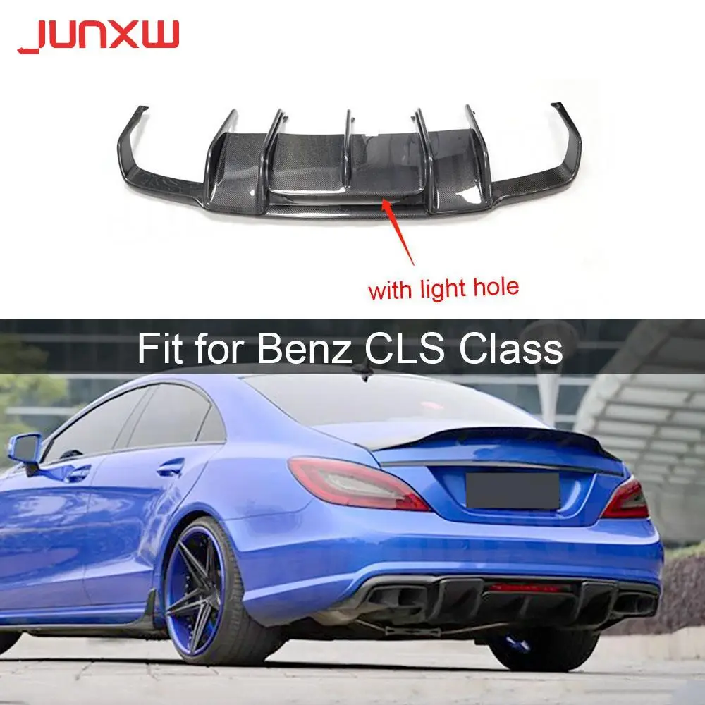 

Carbon Fiber Rear Diffuser Bumper Lip Spoiler For Mercedes Benz W218 CLS350 CLS63 AMG 2011-2018 FRP Rear Lip Guard Body Kits