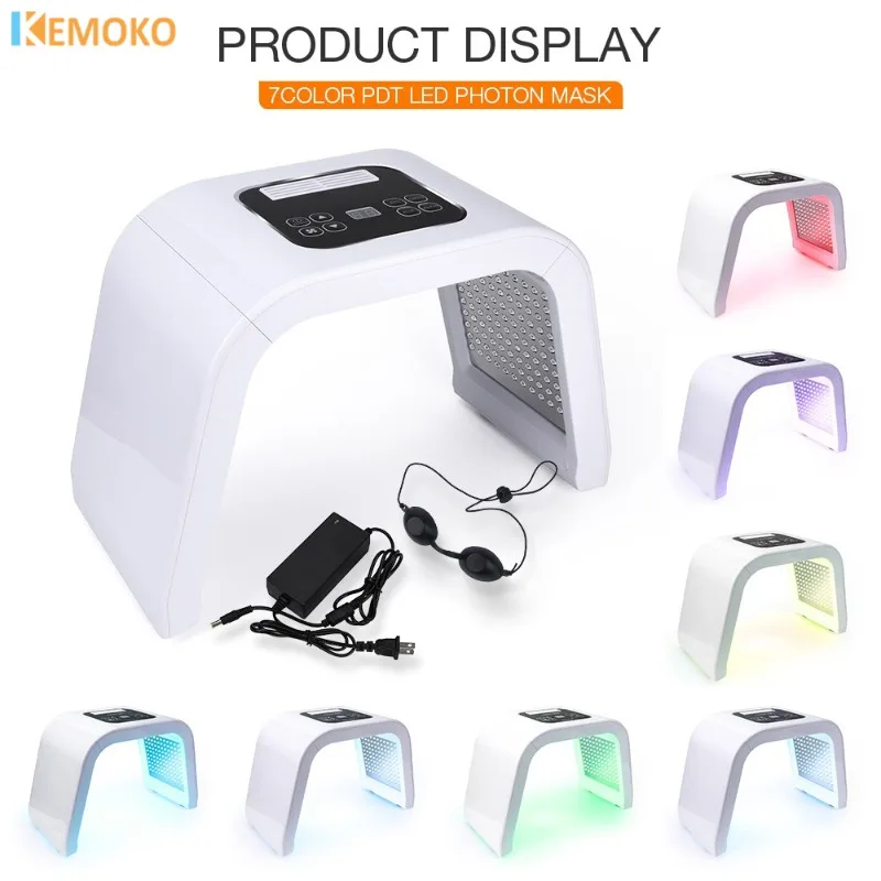 LED Face Mask Beauty Machine, SPA Equipamento Facial, Rejuvenescimento da pele, Anti Acne, Suave, Iluminar Cuidados com o Corpo, 7 cores