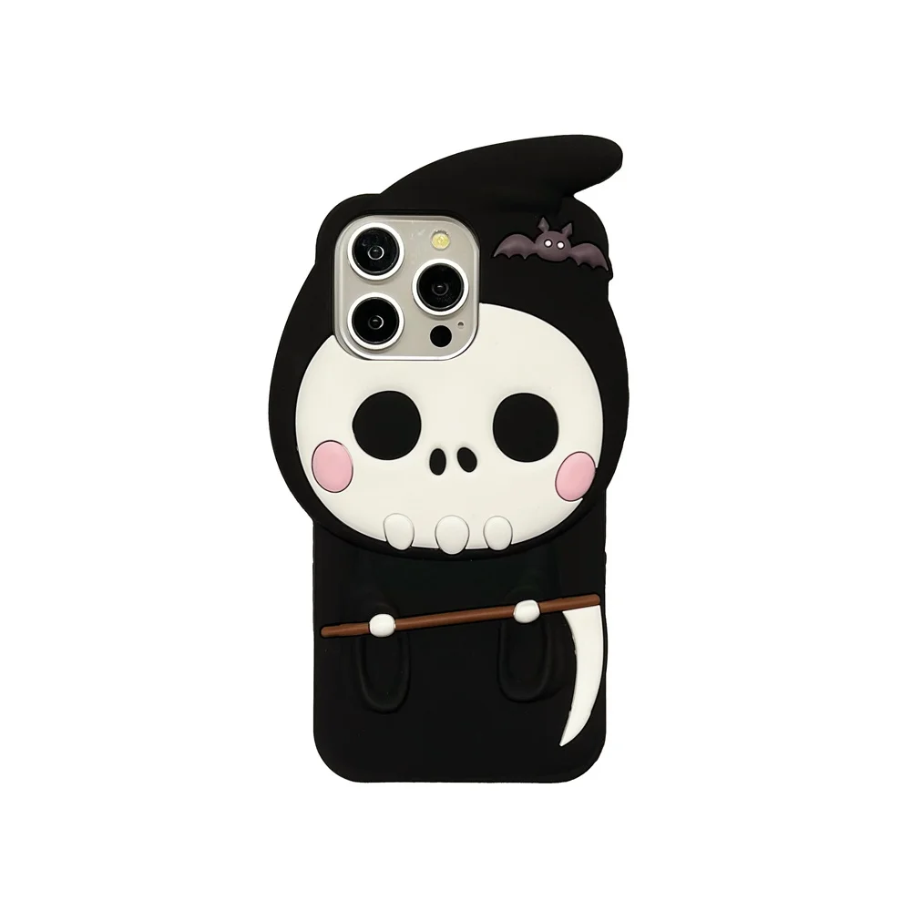 هالوين الموت الله قضية الهاتف آيفون ، ثلاثية الأبعاد خجولة ، لطيف غطاء آيفون 15 ، 14 ، 13 ، 12 ، 11 ، 15Pro ماكس ، أنيمي قذيفة ، هدية الإبداعية