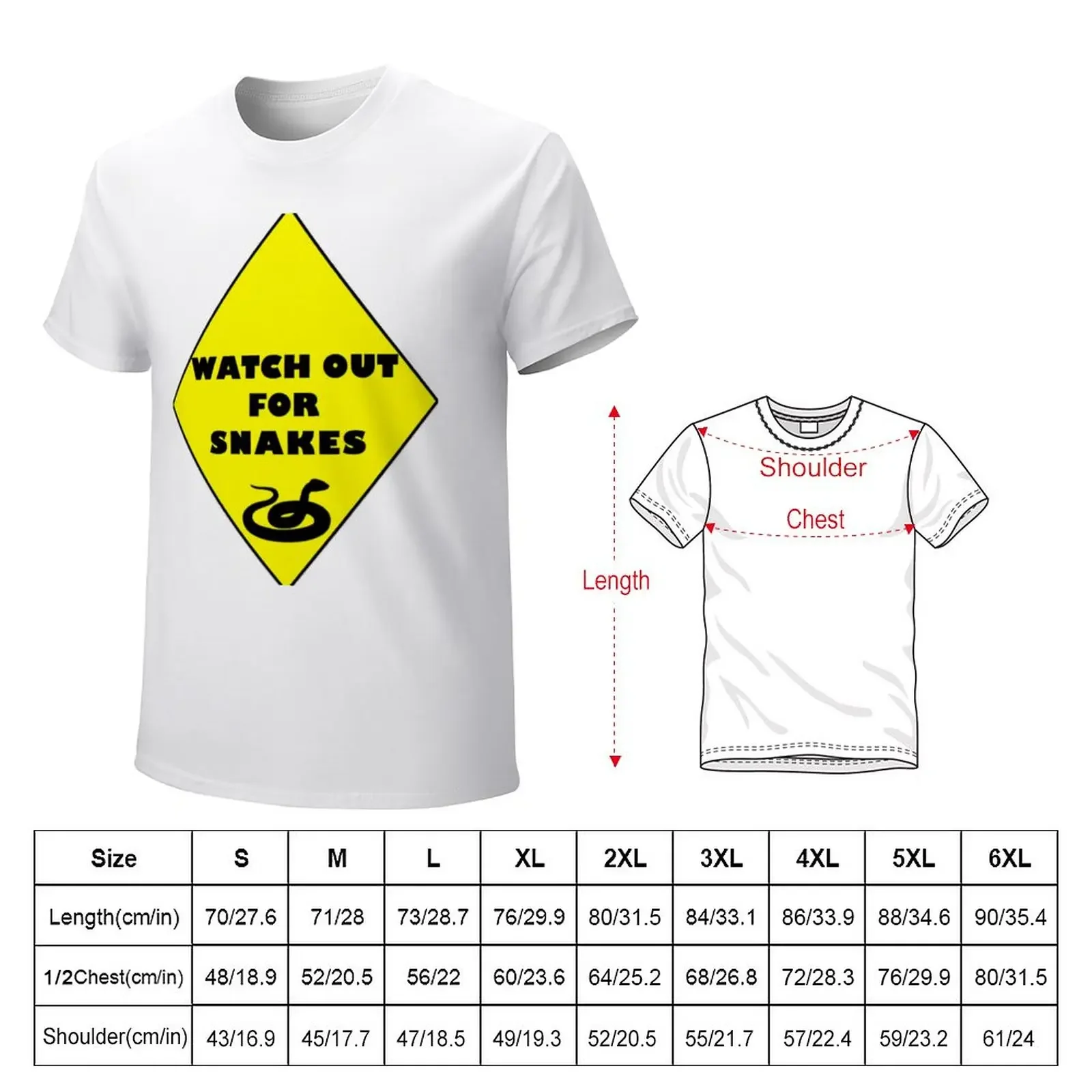 Watch out for snakes! T-Shirt vintage aesthetic clothes plain Men's t-shirts