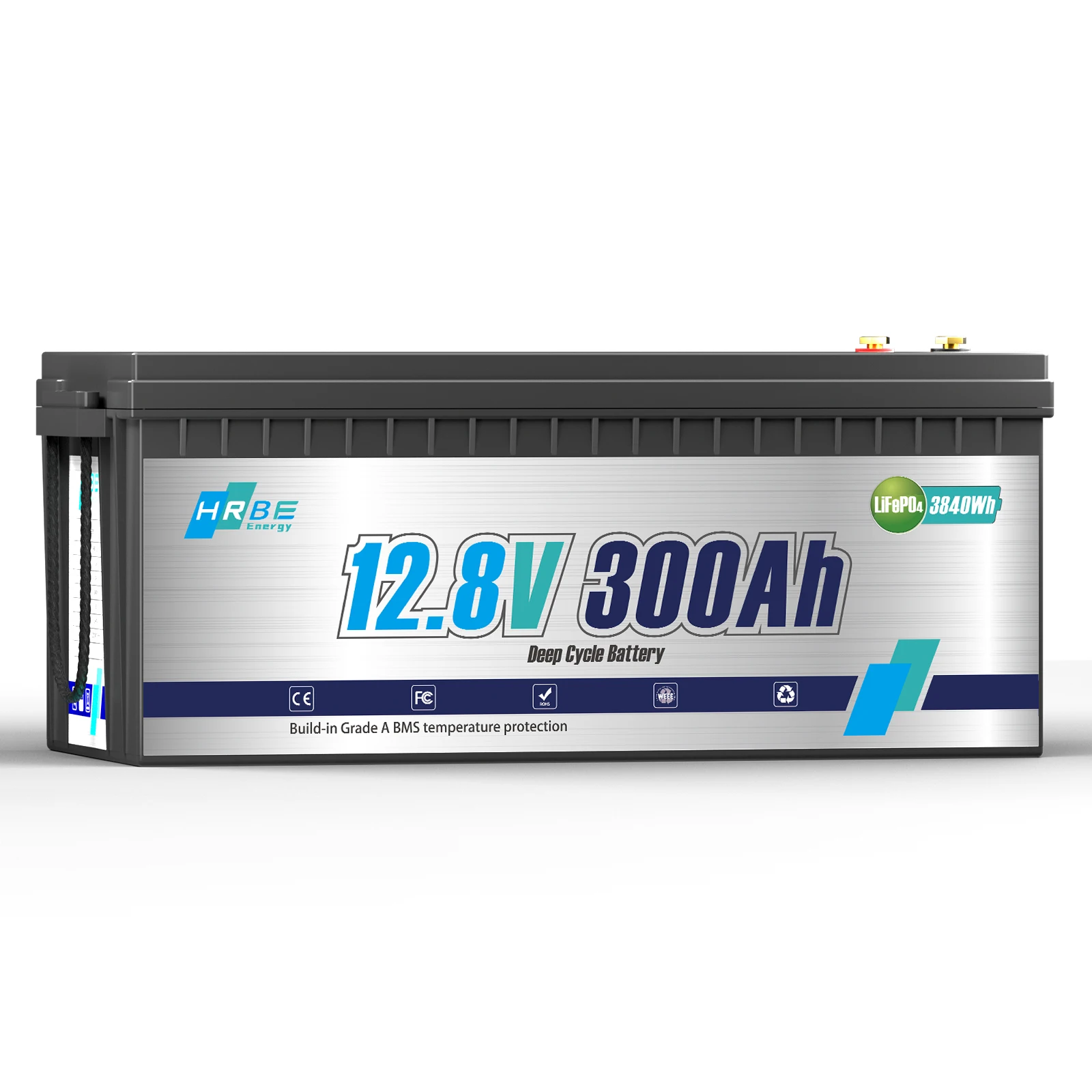 12V 300Ah LiFePO4-Batterie, Bluetooth Smart BMS, 3840Wh 6000+ Zyklen. Echtzeit-App-Überwachung, für Wohnmobile/Solaranlagen/Boote/Netzunabhängige Anlagen, wartungsfrei, CE-zertifiziert, schneller