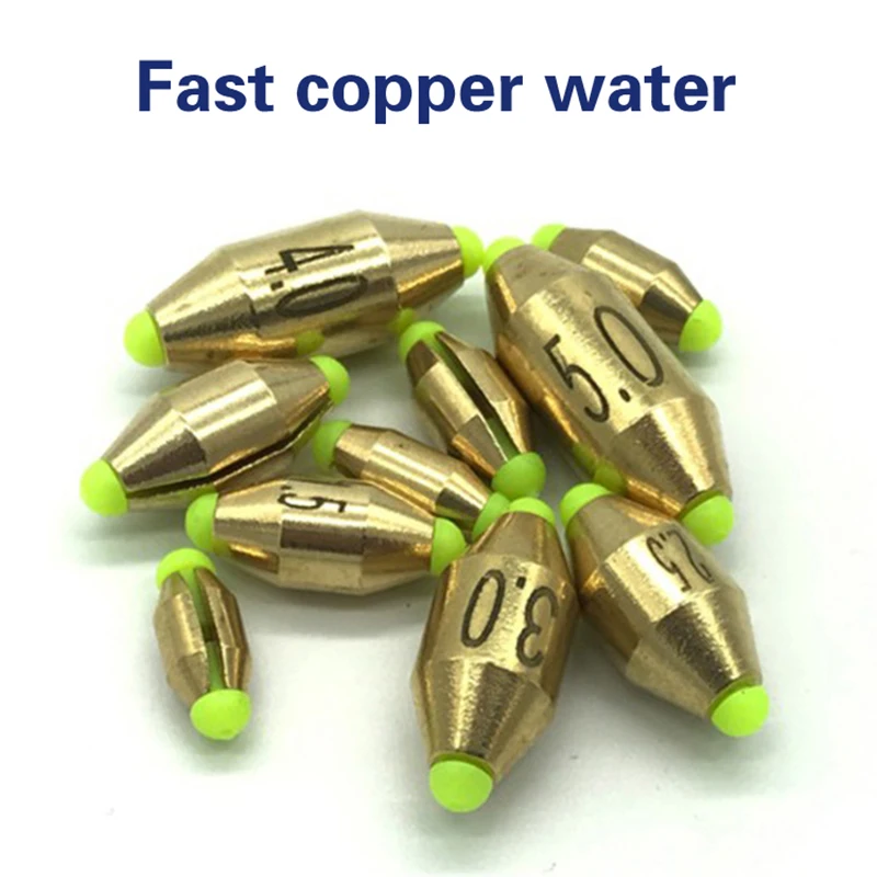 1g 2g 3g 4.5g 5.5g 7.5g 11g 14.5g 18g Copper Sinker Weight Sharped Bullet Copper Fishing Tackle Accessories