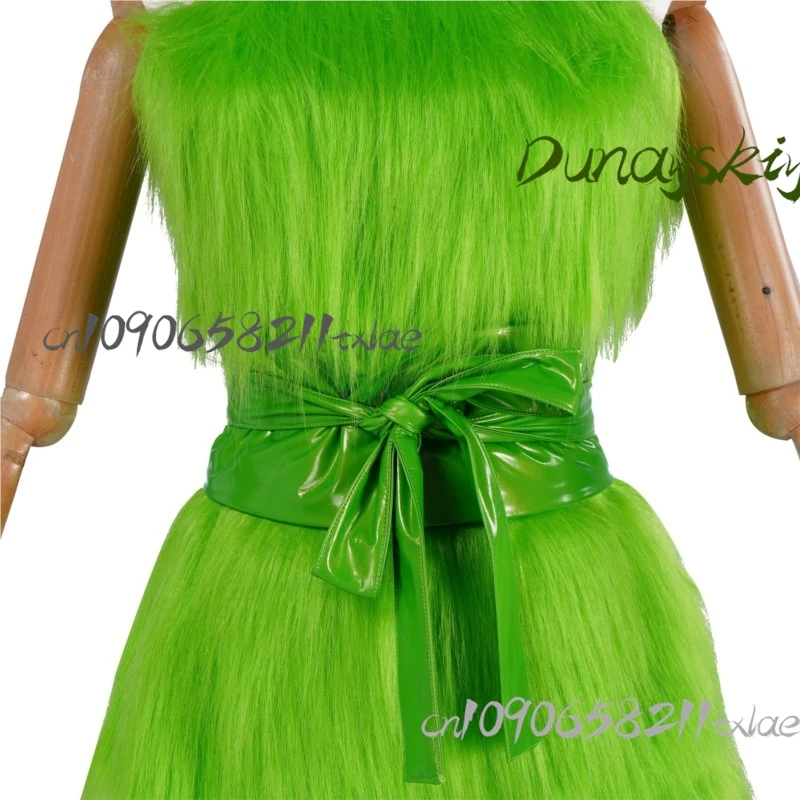 زي الوحش الفرو الأخضر للهالوين بدلة شخصية لحفلة عيد الميلاد للبالغين زي تنكري مضحك وحش رعب