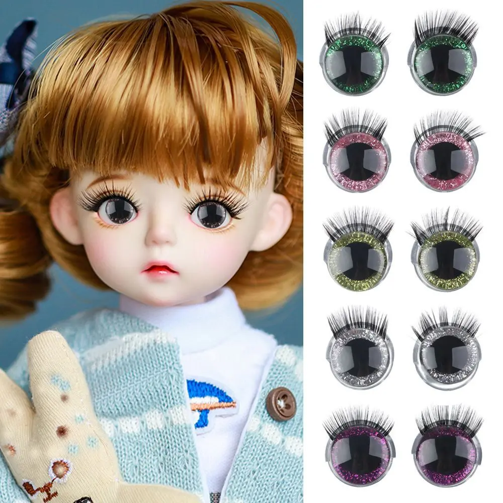 DIY Handmade 20mm 3D Eyes Safety Eyes with Eyelashes-Flashing Eyes For Amigurumi Crochet Stuffed Animal Doll Accessories