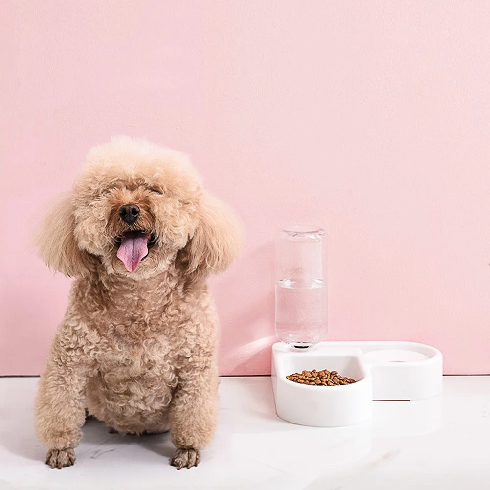 

1Pcs Creative Pet Bowl Stylish Heart-Shaped Feeder Wall Straight Corner Adjustable Anti-Slip 500ml Automatic Water Dispenser Cat