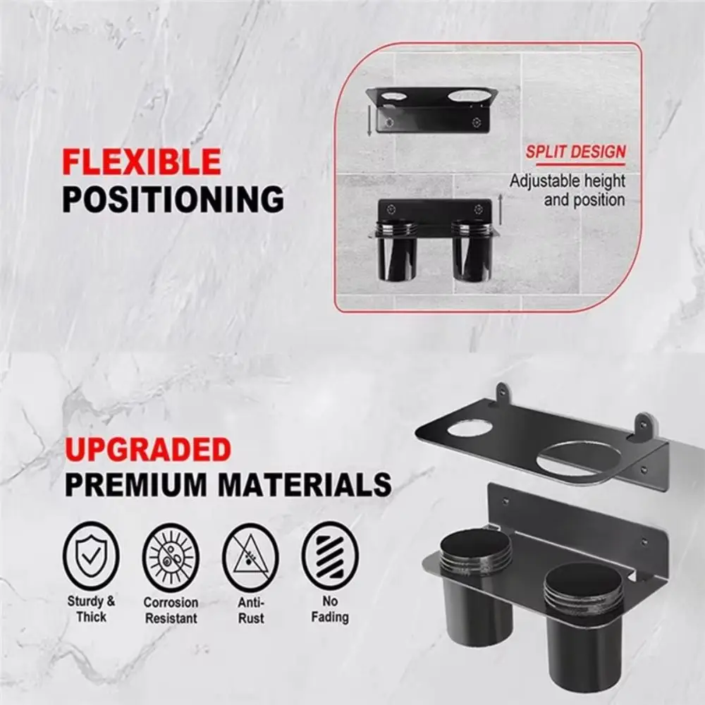 Durable Construction Wall Mounted Funnel Organizer Two Drip Cups Heavy Duty Oil Funnel Holder Wall Mount Design