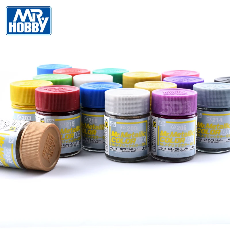 Imagem -04 - Hobby-tinta Metálica de Cor Brilhante sem Óleo Nitrocelulose Revestimento de Spray Faça Você Mesmo Diy 18ml Gx201-gx218 Sr.