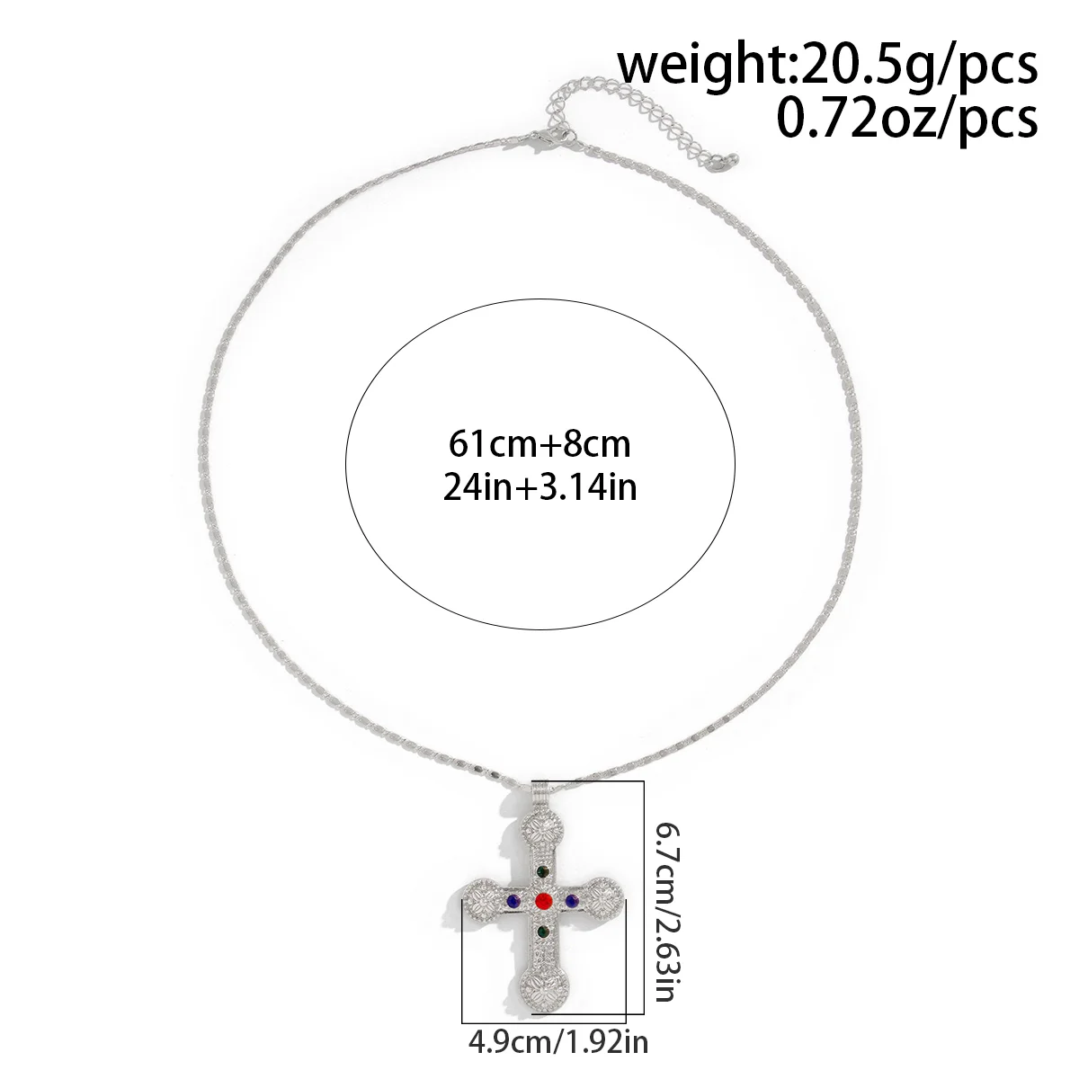 Ingemark Creative Big Cross Jesus Pendant Choker Necklace for Women Men Fashion Statement Goth Long Chain Aesthetic Jewelry Gift