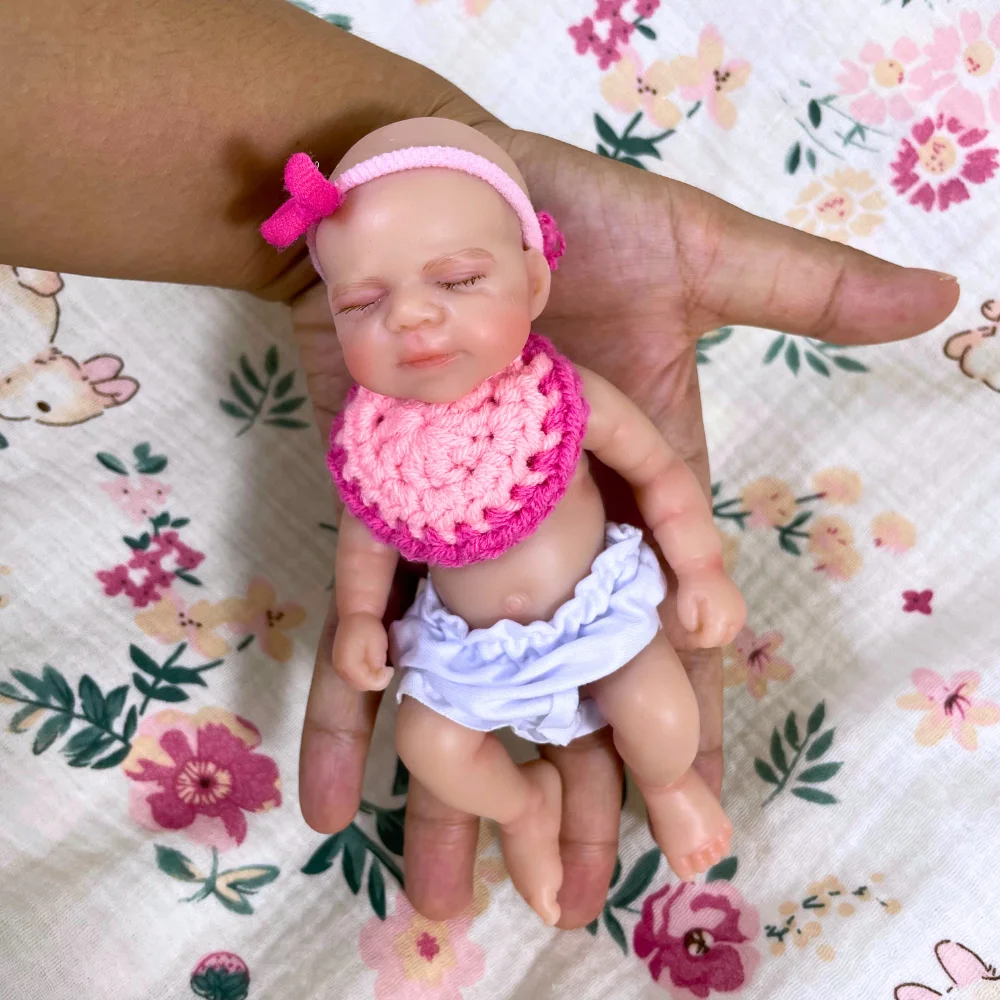 Mini 6 Inch 15 CM Siliconen Reborn Babypop Pascale Schattig Meisje Zachte Stevige Siliconen Wasbare Lichaam Pop Verjaardag Kerstcadeau