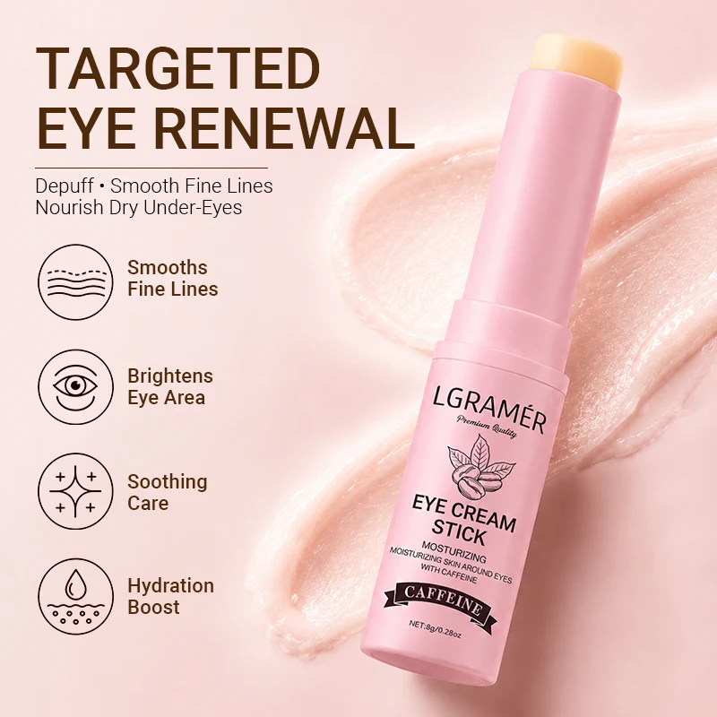 Caffeine Eye Cream Stick with Retinol & Vitamin E Moisturizing Under-Eye Balm Reduces Dark Circles Fine Lines for All Skin Types