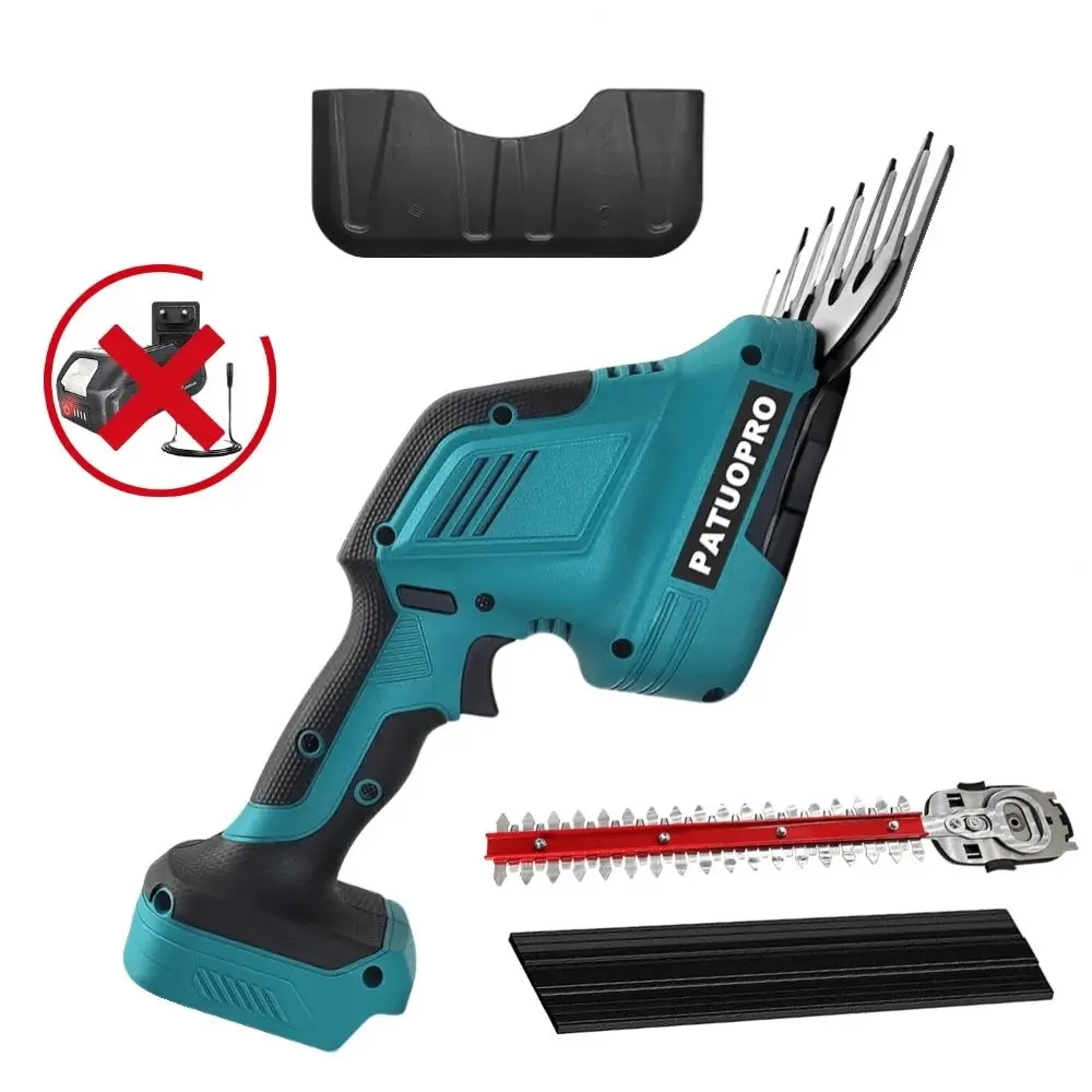 PATUOPRO 2 IN1 Electric Hedge Trimmer Rechargeable Handheld Shrub Weeding Pruning Garden Power Tool For Makita 18V Battery