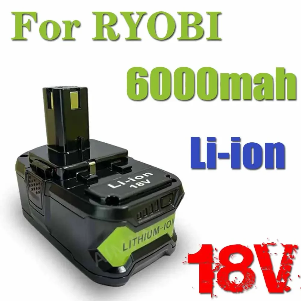 18V 6000mAh Battery For Ryobi P108 Li-ion Rechargeable Battery BPL1820 P108 P109 P106 P105 P104 RB18L50 Power Tool Baterry