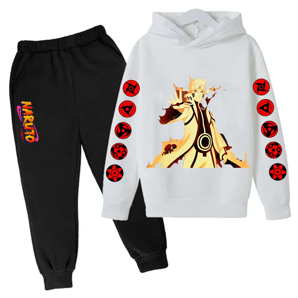 

New Naruto Akatsuki Hoodie Girls Boys Anime Print Pullover Autumn And Winter Daily Casual Style Streetwear Best-selling Set 2025