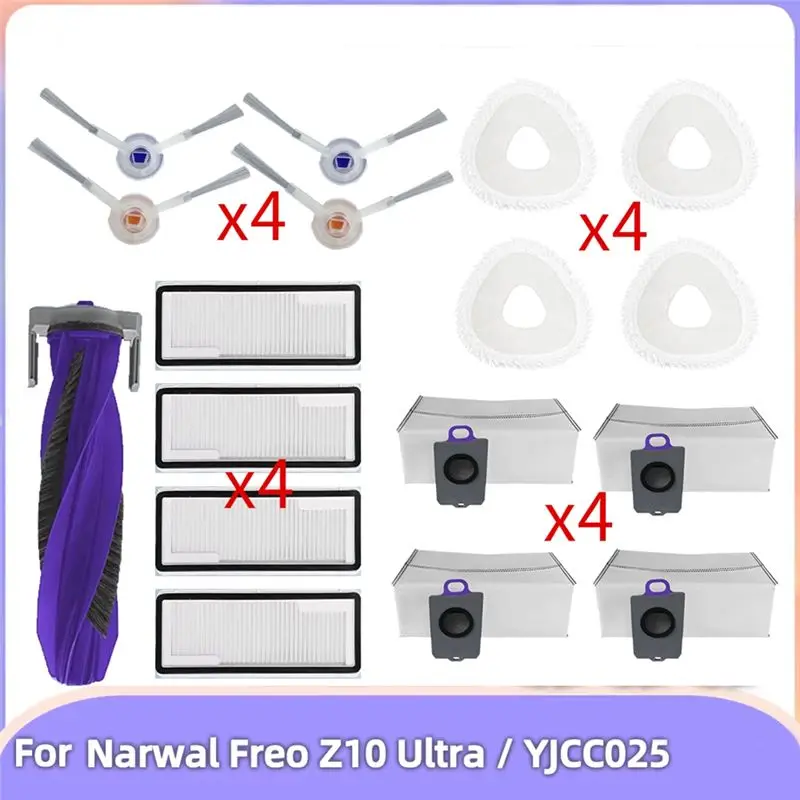 

Запчасти для пылесоса ABFU-Fit для Narwal Freo Z10 Ultra Z10 / YJCC025: основная щетка, боковая щетка, крышка, мешок для пыли