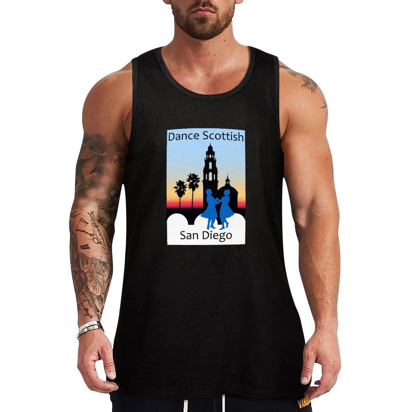 

RSCDS-San Diego Color Banner Tank Top gym clothes man new in tops & t-shirt bodybuilding man