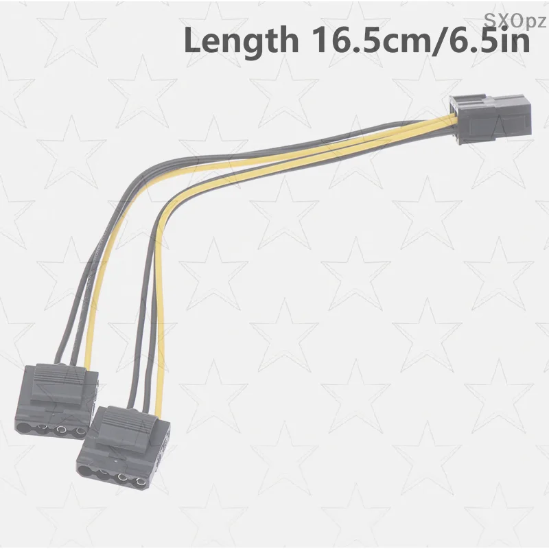 Graphic Card Power Adapter 6Pin to Dual 4Pin IDE, Power Cord Connector