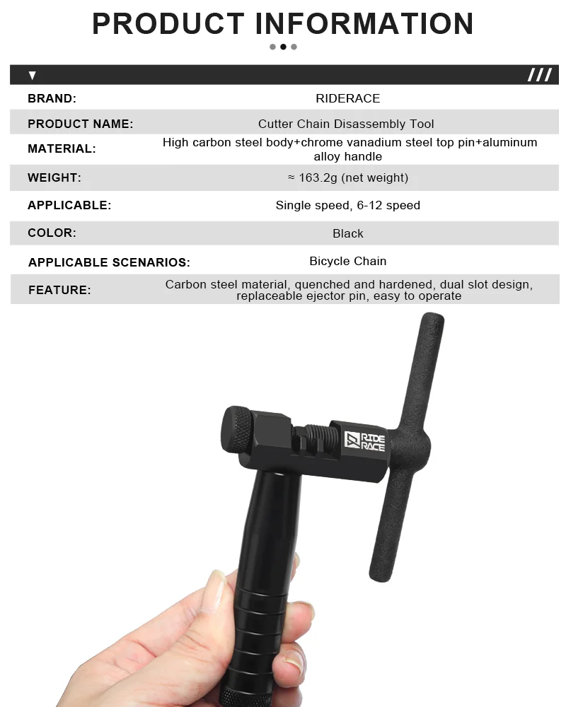 Professioneller Fahrradkettenbrecher, Fahrradkettenstift-Entferner, langlebig, rostfrei, ergonomischer Griff, Fahrrad-Reparaturwerkzeug – Detail 1