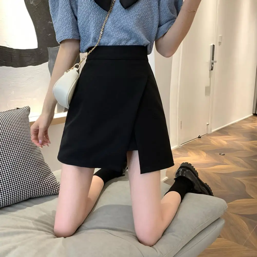 Women Summer Skirt Breathable Split High Waist Solid Color Slim Fit Dress-up A-line Women Dating Skirt Women Clothes