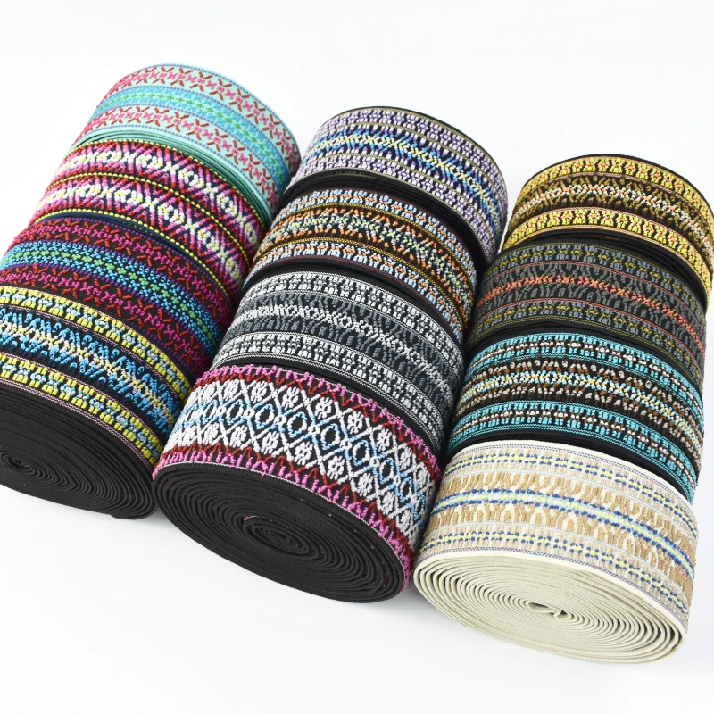1/2/3/4/5M 신축성있는 자카드 웨빙 테이프 나일론 탄성 고무 밴드 벨트 봉제 스티치 번지 코드 거들 스프링 리본