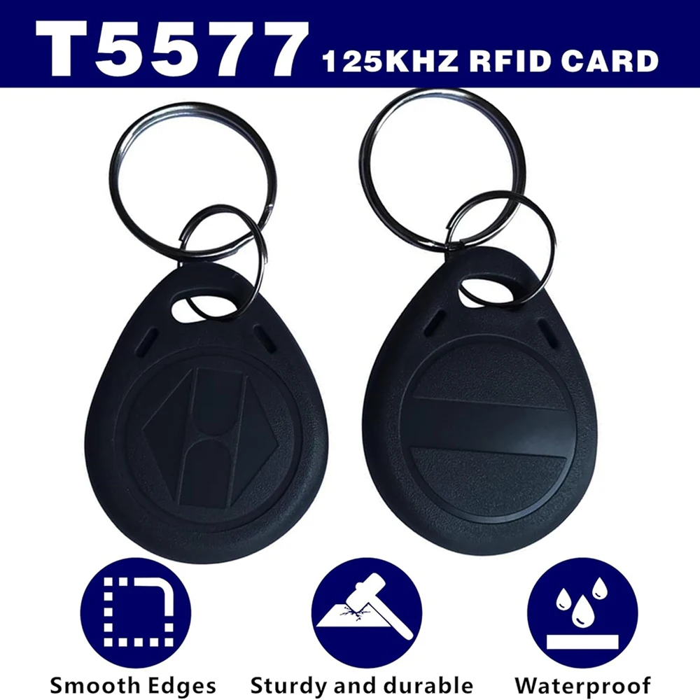 Può scrivere 125kHz RFID portachiavi prossimità ID HID e AWID tag token card riscrivibile T5577 tag vuoto nero universale