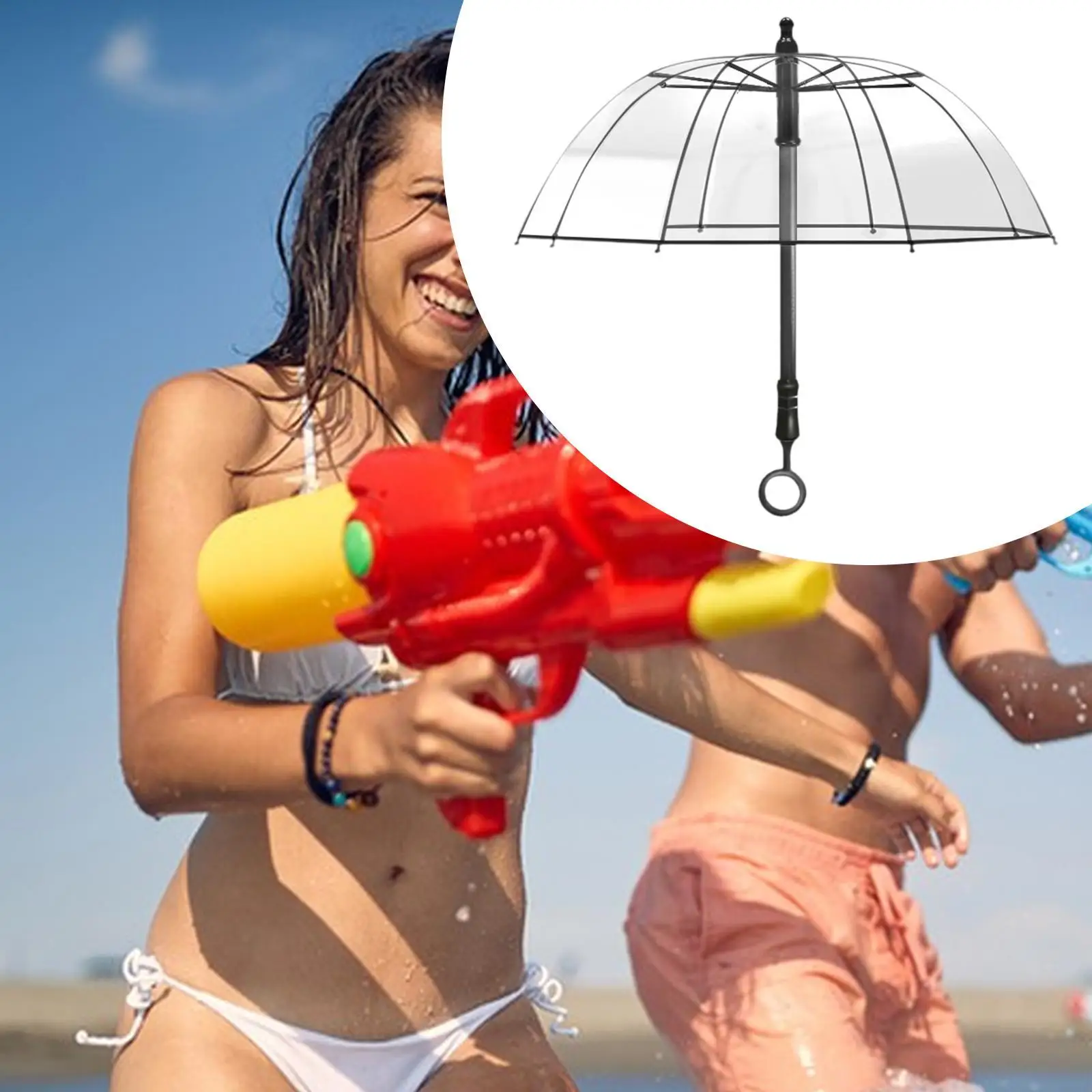 傘型水スプレーおもちゃ かわいい手持ち式屋外透明傘スプリンクラーおもちゃ 庭用 屋外用 男の子 女の子 プール 子供用