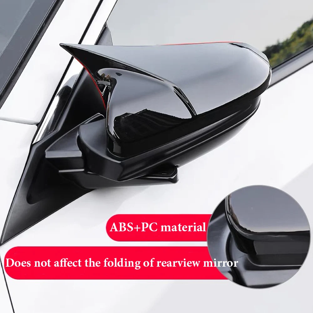 Car Rearview Mirror Cover Glossy Black/Carbon Fiber Side Door Mirror Cover For Honda Civic 10th 2016 2017 2018 2019 2020