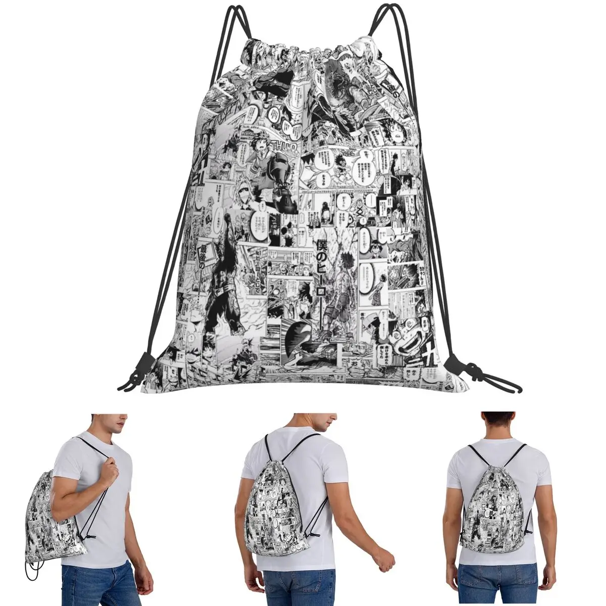 Рюкзаки с коллажем My Hero Academy, манга, повседневные сумки на шнурке, спортивная сумка, сумки для книг для путешествий, школы